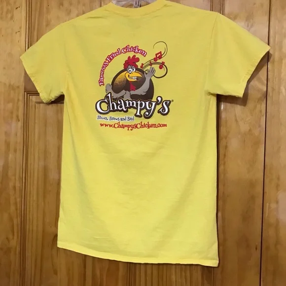 Champy's Fried Chicken Yellow T-shirt
Blues, Brews and Bird
Small
100% Cotton - Picture 1 of 8